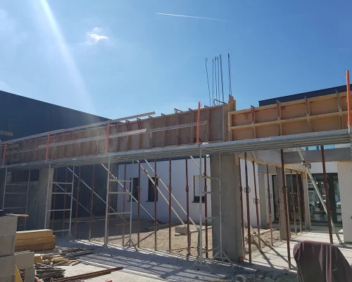 Réalisation d'une construction de bâtiment industriel à Treize-Septiers par Soulard Maçonnerie